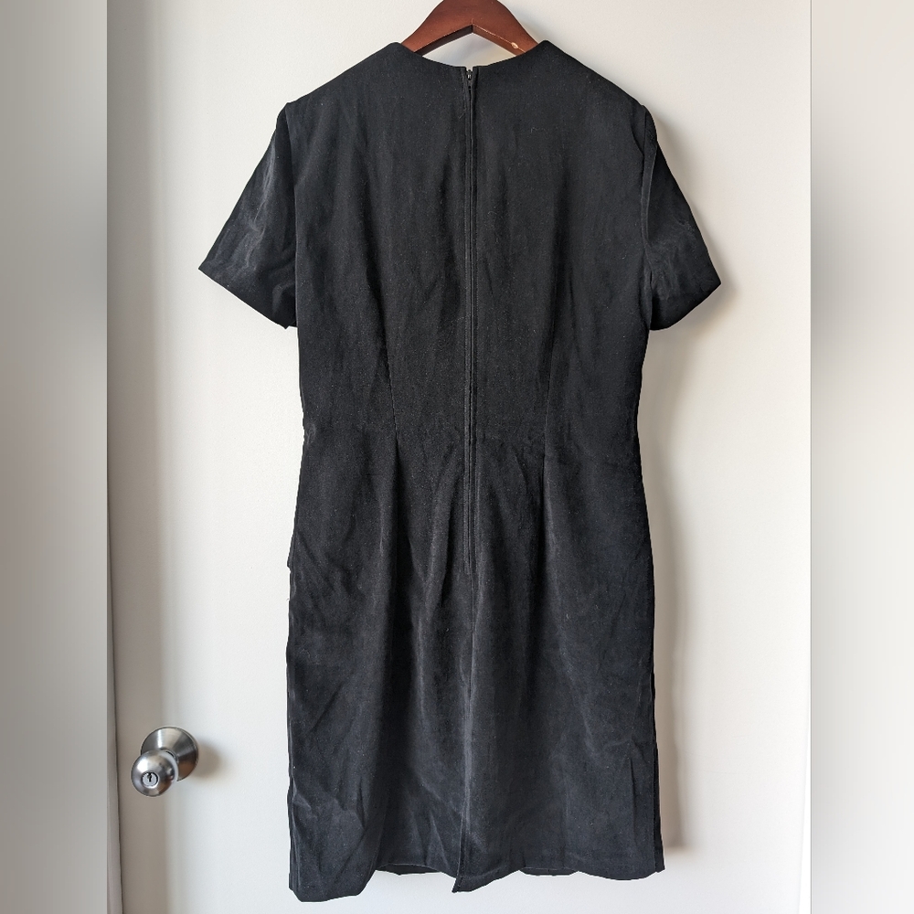 Vintage 90s Black Dress Sz 10P - Picture 2 of 4